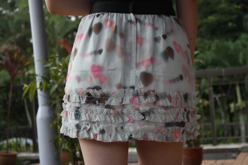 topshop heart-printed skirt